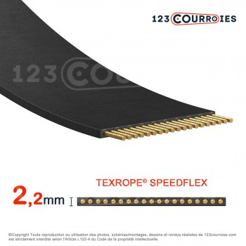 Le modèle de Courroie plate sans fin Speedflex T2-500-50-TEXROPE - T2-500-50-TEXROPE