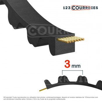 Le modèle de Courroie dentée simple 105-3M9 - 105-3M9