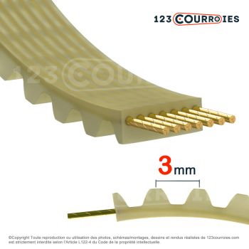 Le modèle de Courroie simple dentée super torque 459-S3M6-PUK - 459-S3M6-PUK