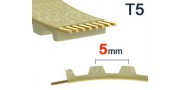 Courroies T5 dentées de pas 5 mm