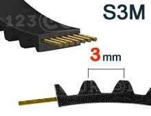 Nos modèles de Courroie dentée S3M pas 3mm
