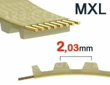 Nos modèles de Courroie dentée MXL pas 2,03mm